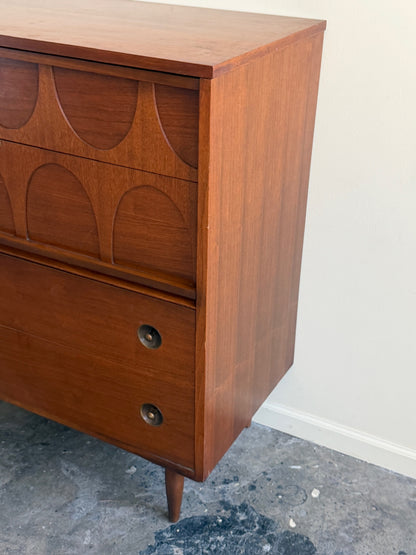 Walnut tallboy dresser