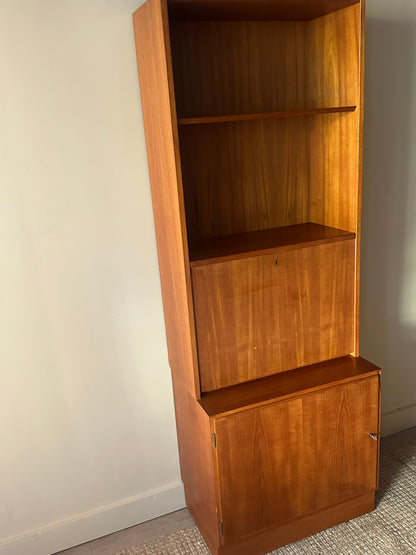 Danish teak two piece hutch/bar