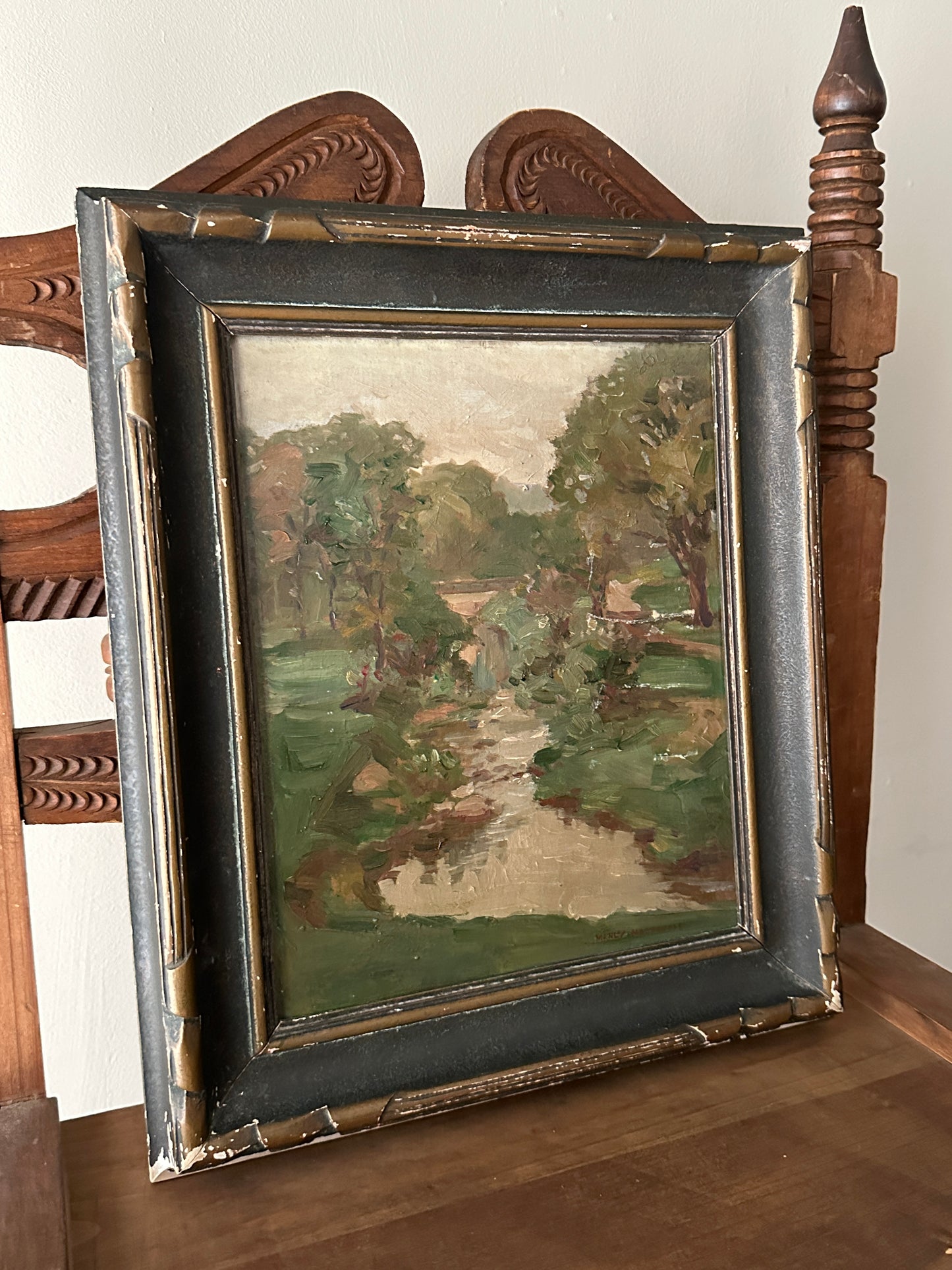 Landscape on panel by Charles MacDonald Manly (1855-1924)