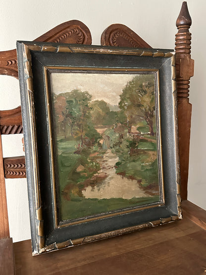 Landscape on panel by Charles MacDonald Manly (1855-1924)