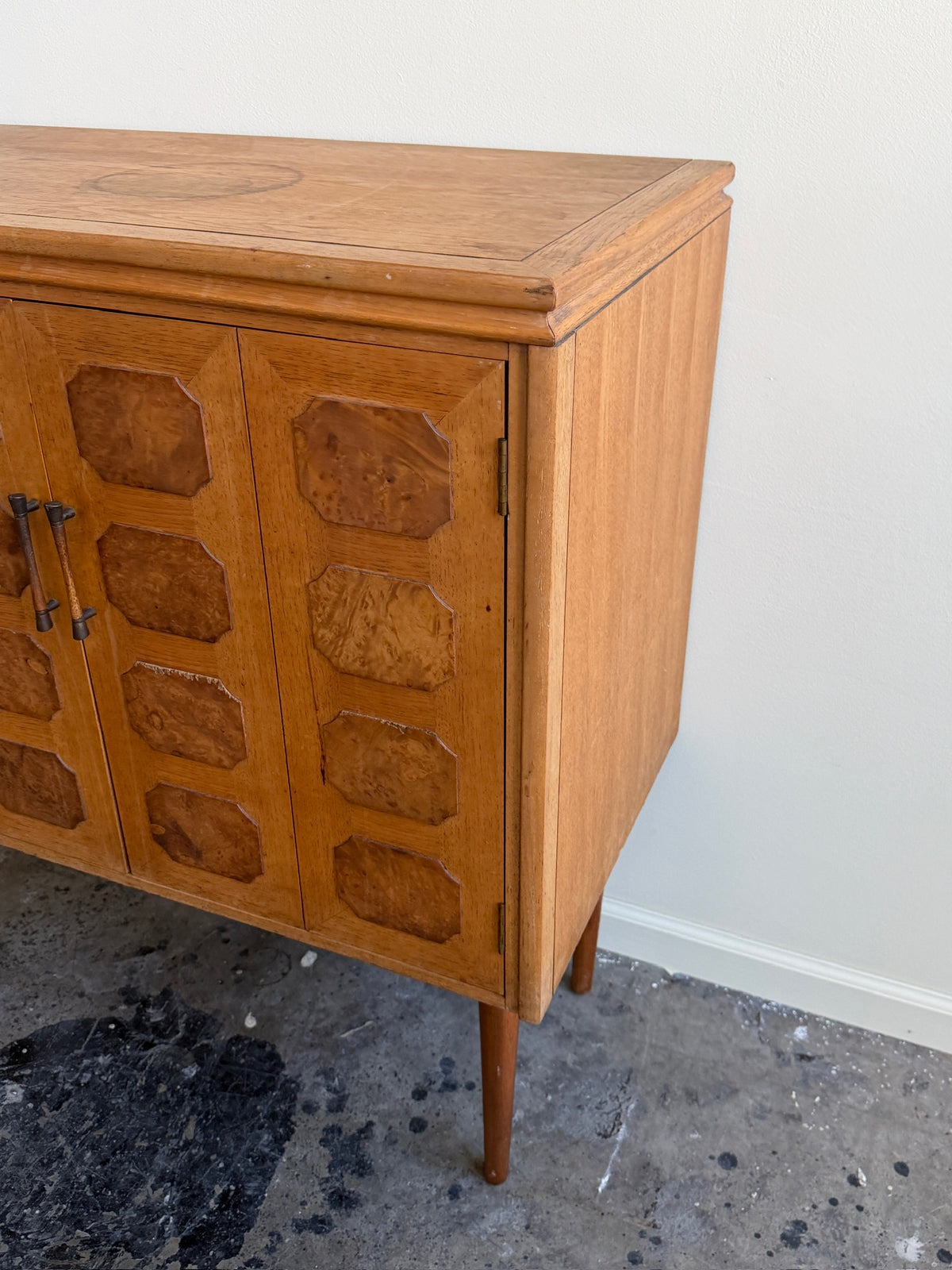 Burlwood cabinet