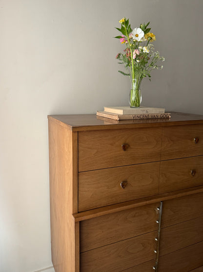 Kent Coffey walnut tallboy dresser