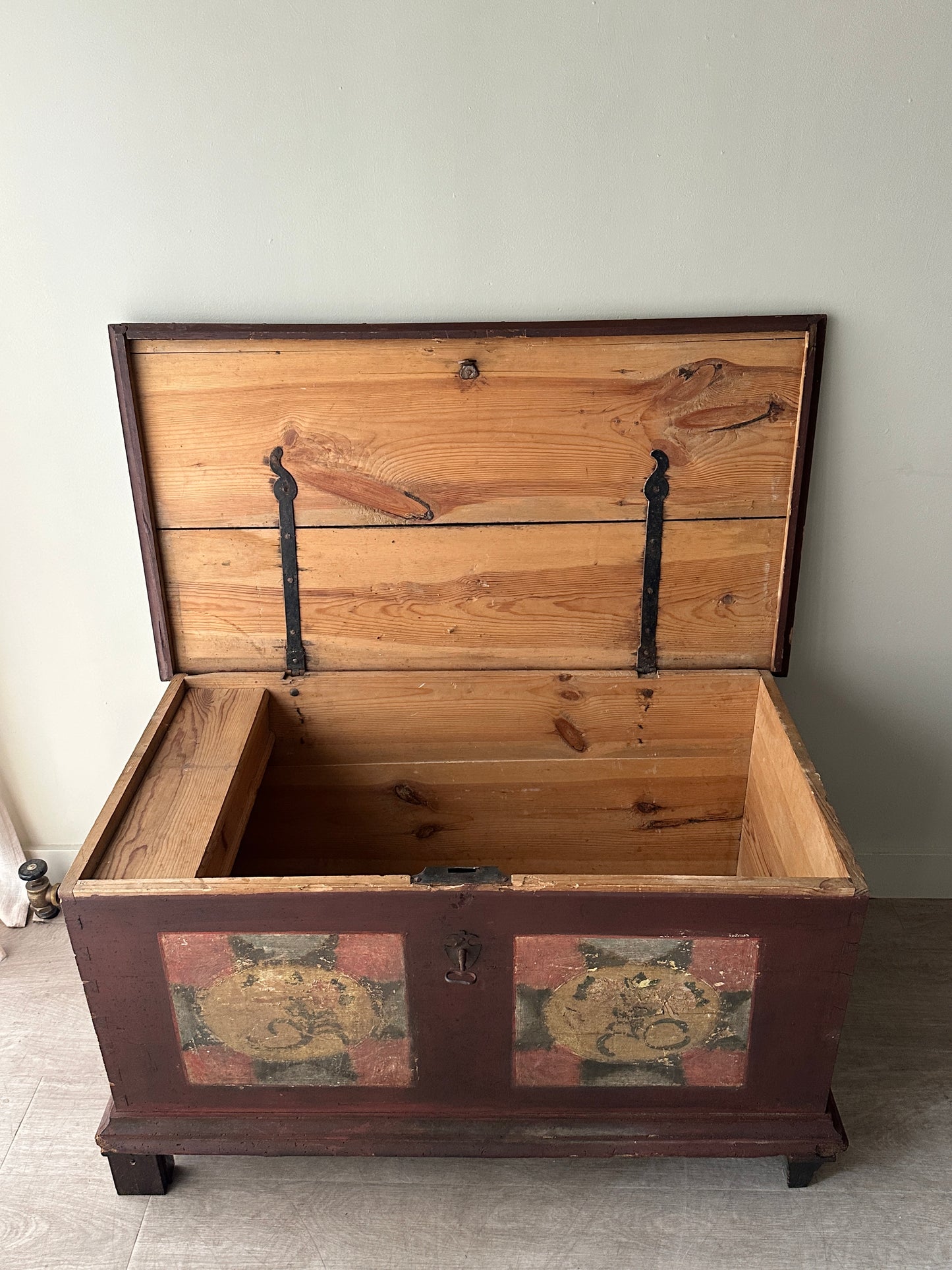 Swedish painted pine chest