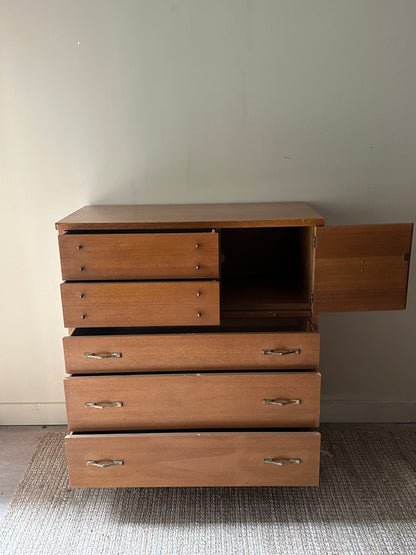 Walnut Tallboy with brass handles