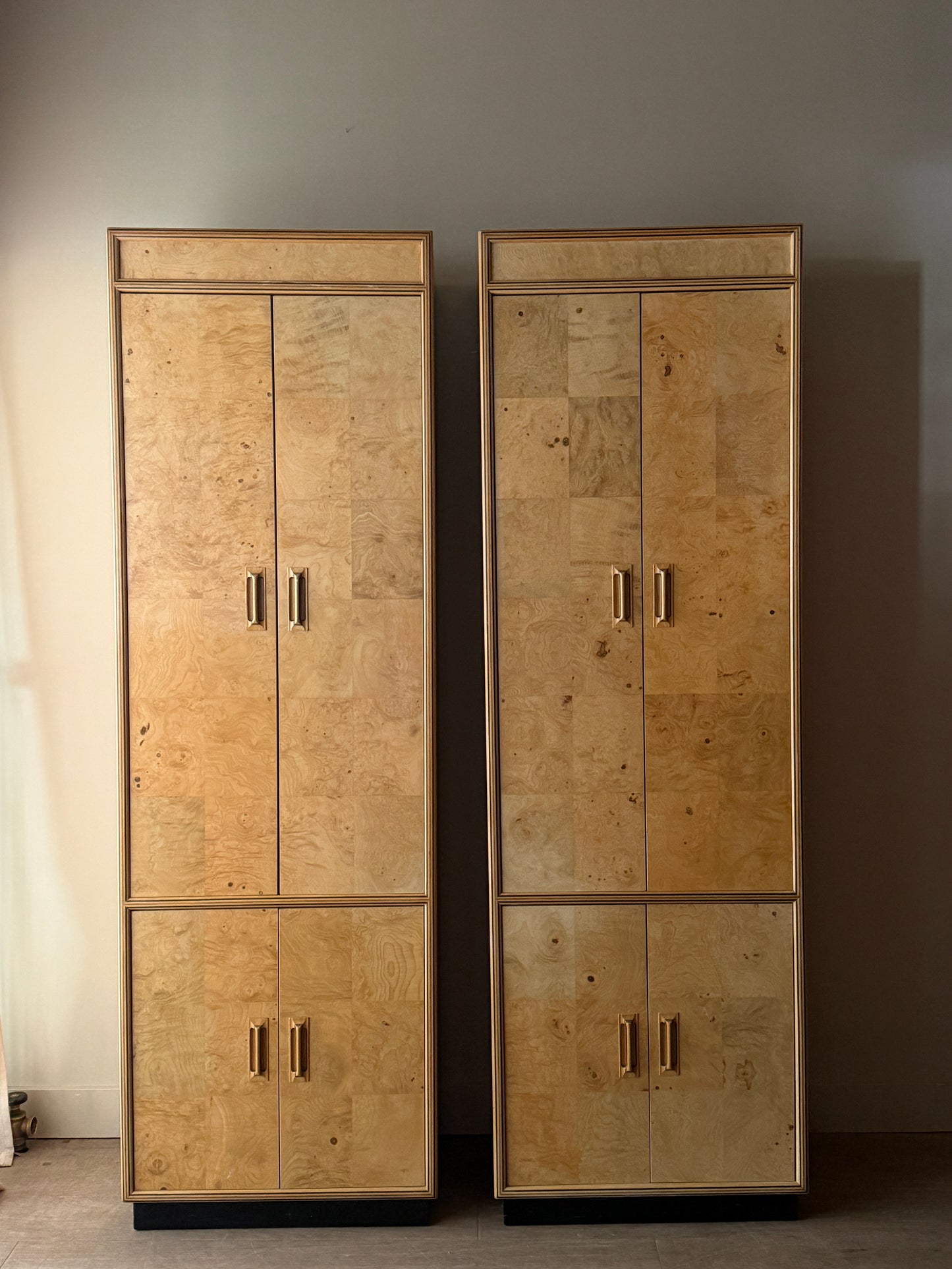 Henredon burlwood linen press. Sold individually.