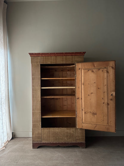 Scandinavian Grain-Painted Pine Armoire