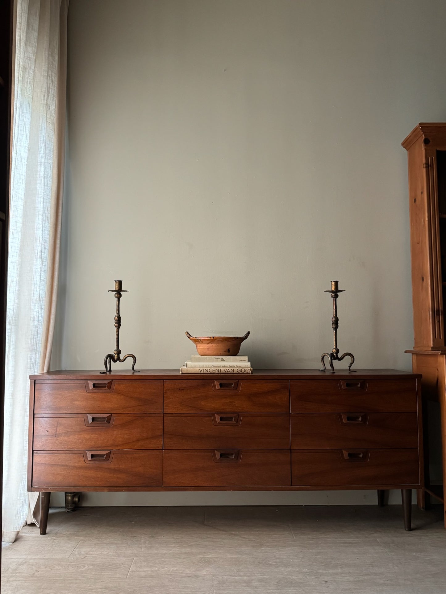 Walnut 9 drawer dresser