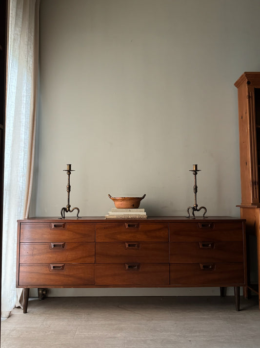 Walnut 9 drawer dresser