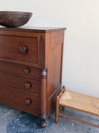 Empire walnut & mahogany dresser