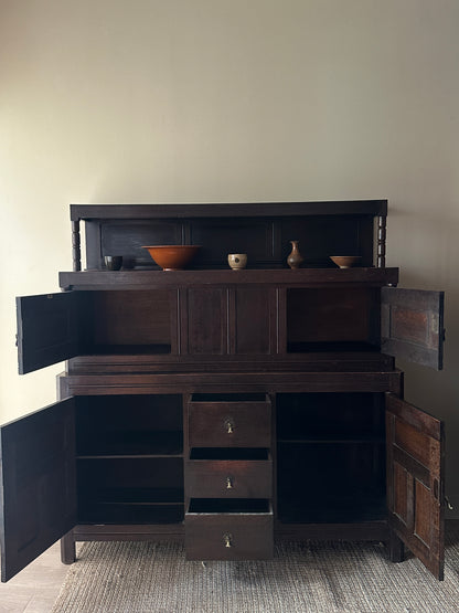 Dark pine hutch