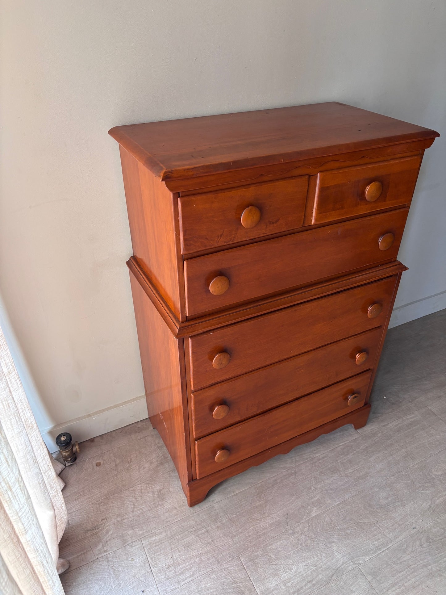 Maple tallboy dresser