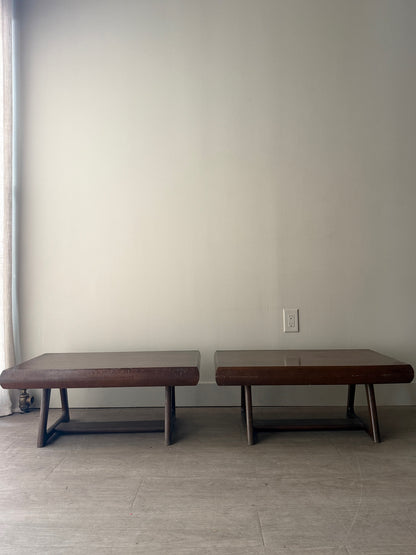 Walnut coffee tables. Sold individually.