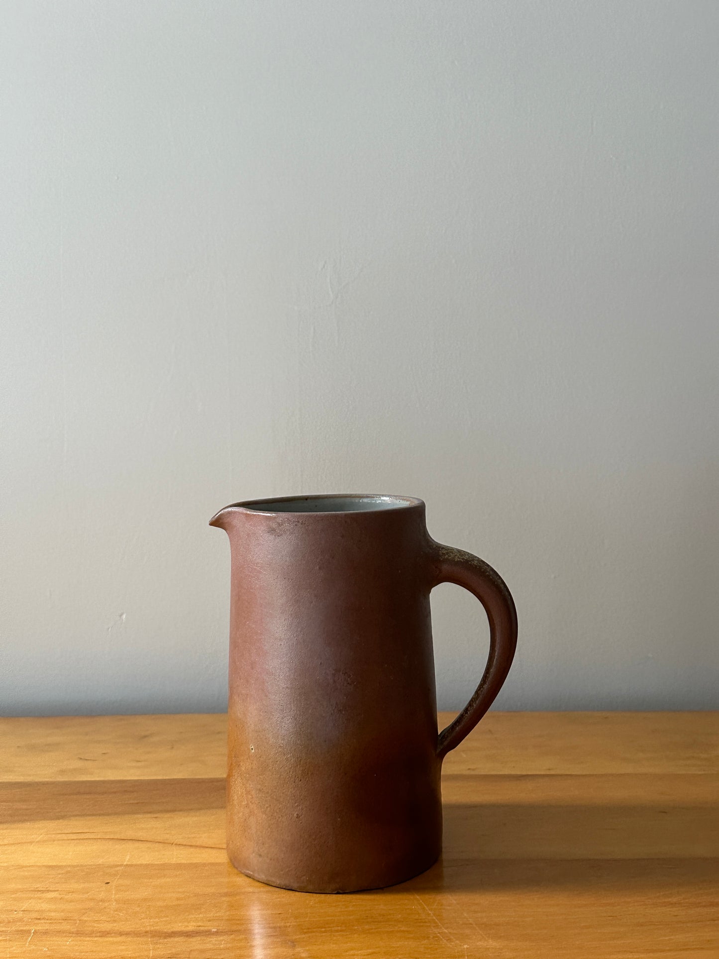 Brown stoneware pitcher