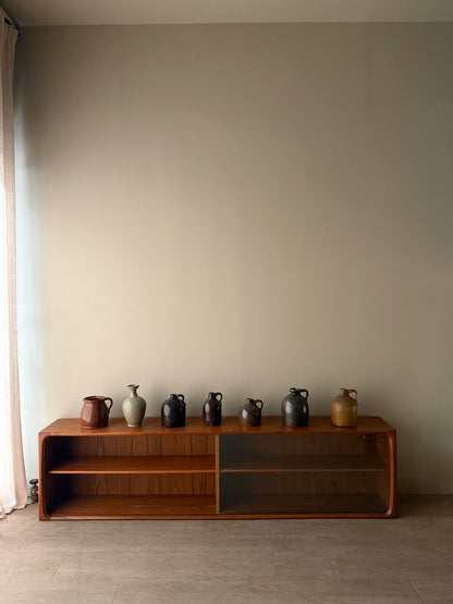 Danish teak low display cabinet