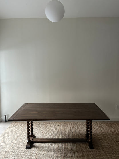 Barley twist folding dining table