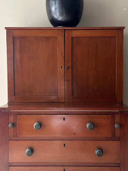 Pine secretary hutch