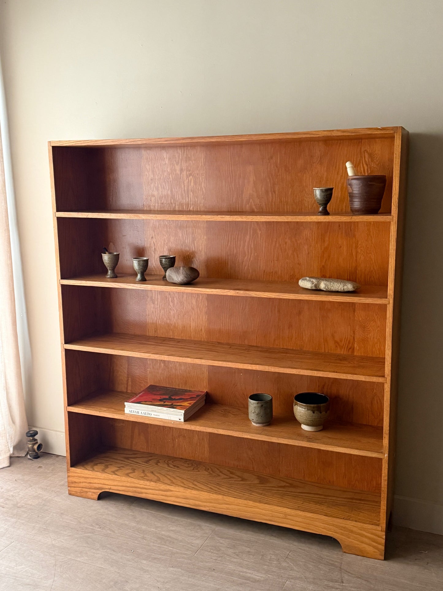 Golden oak bookcase