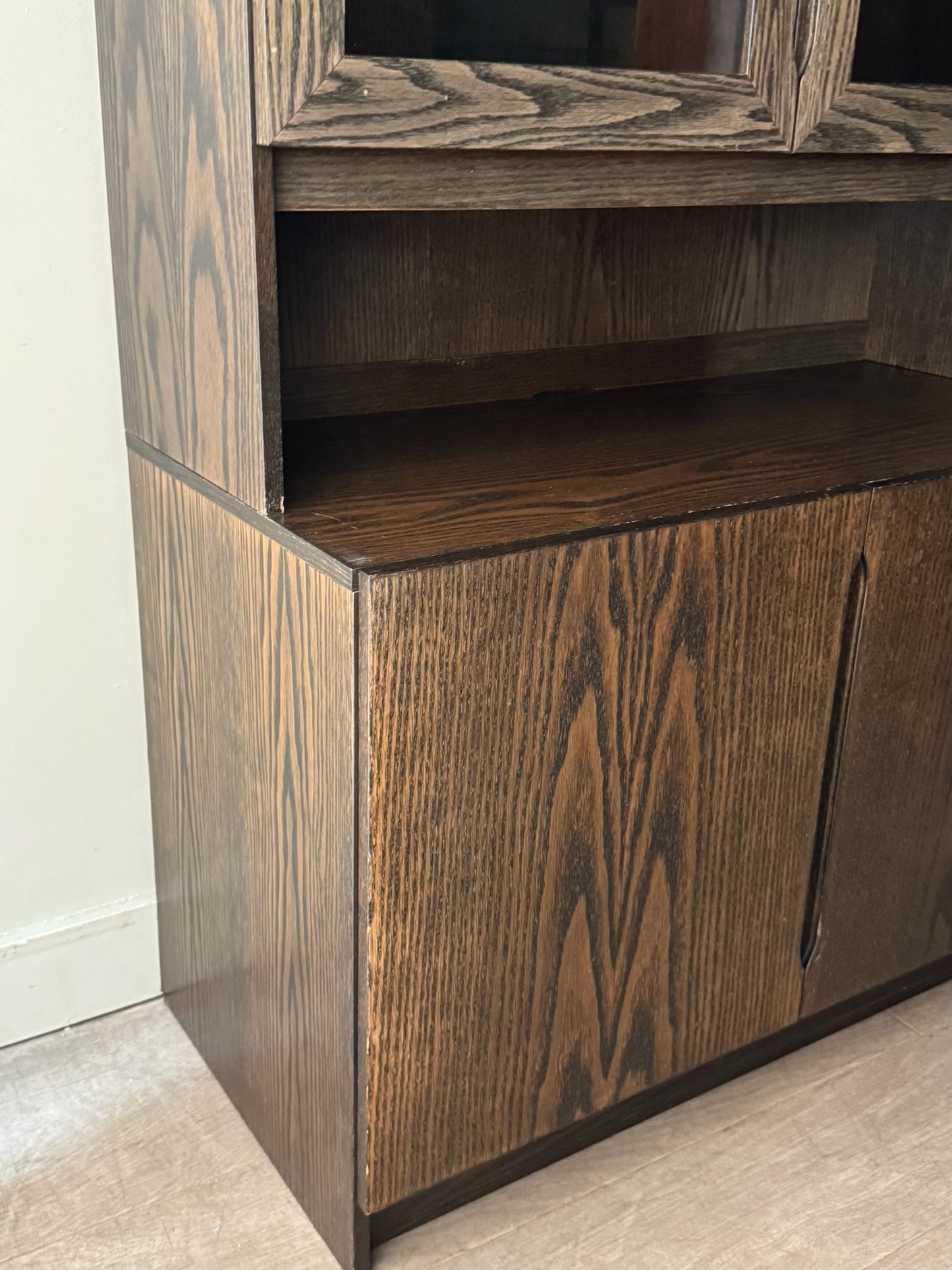 Danish oak display hutch