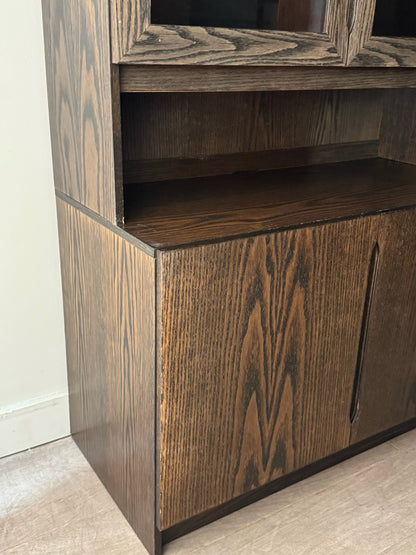 Danish oak display hutch
