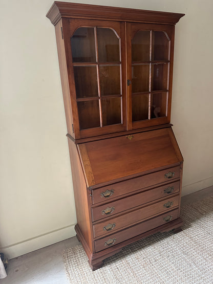 Walnut secretary hutch