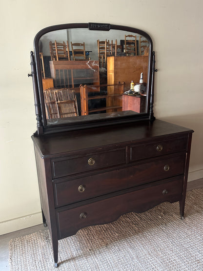 Mahogany server with mirror