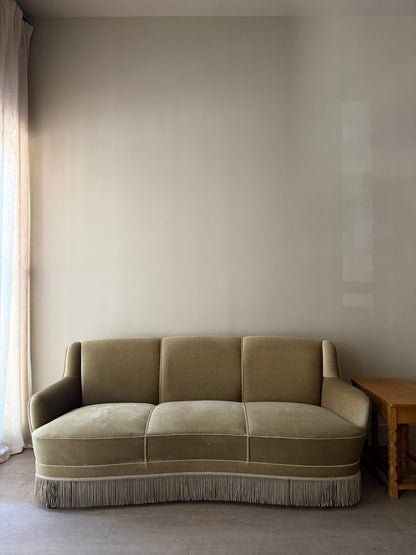 Danish sage velvet sofa