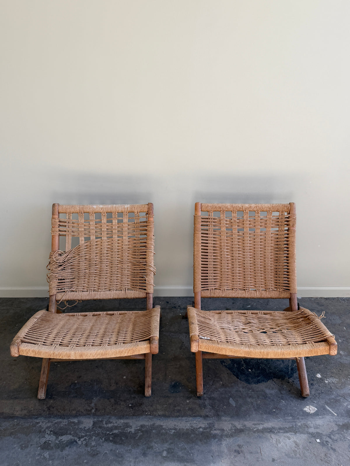Woven rope chairs - as is. Sold individually.