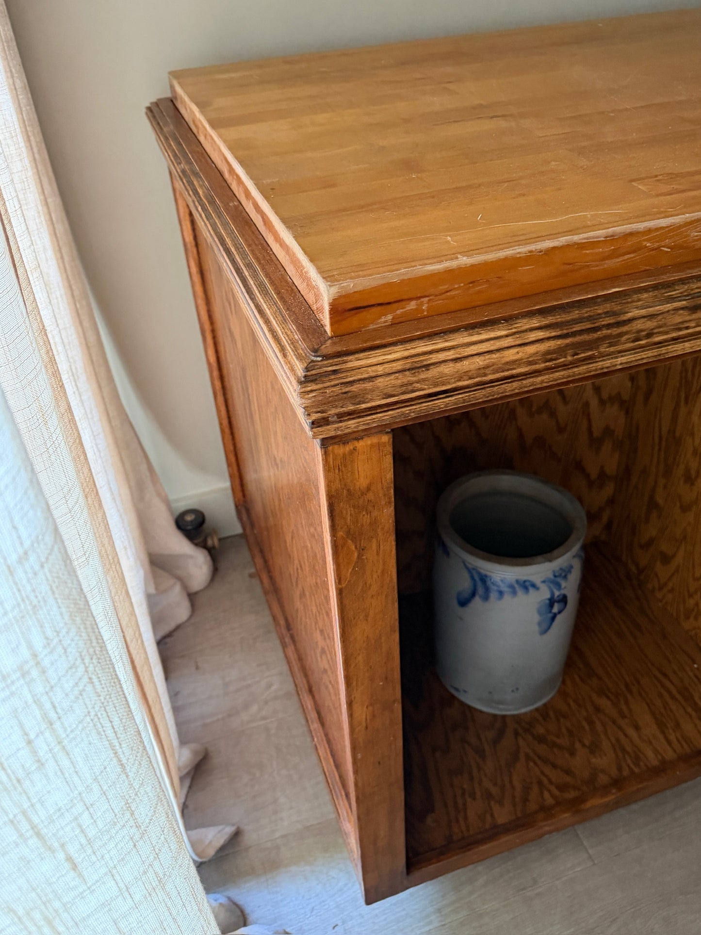 Oak mercantile table/island with butcher block top