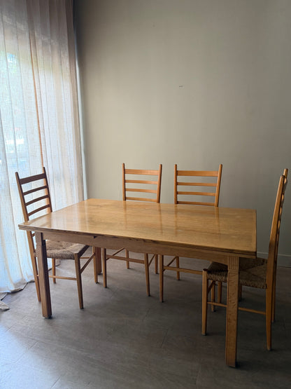 Danish oak extending dining table