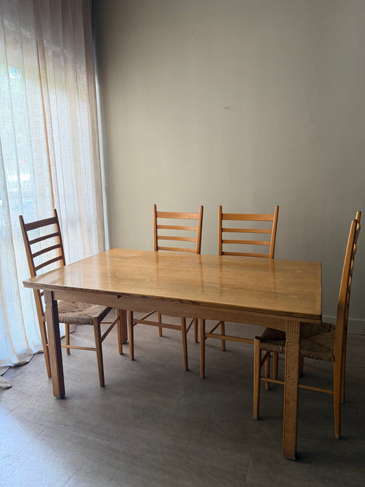 Danish oak extending dining table