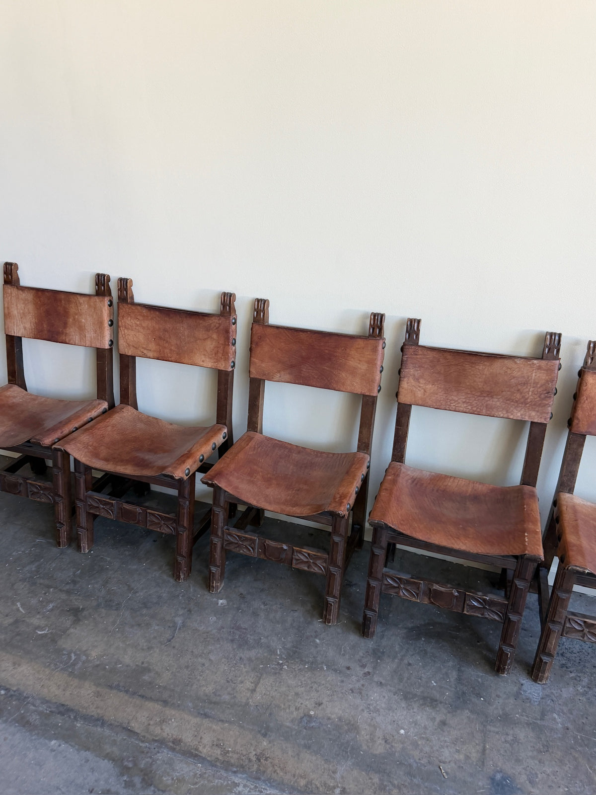 Navarro Argudo Oak and Leather dining chairs (sold individually)