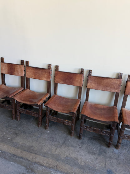 Navarro Argudo Oak and Leather dining chairs (sold individually)