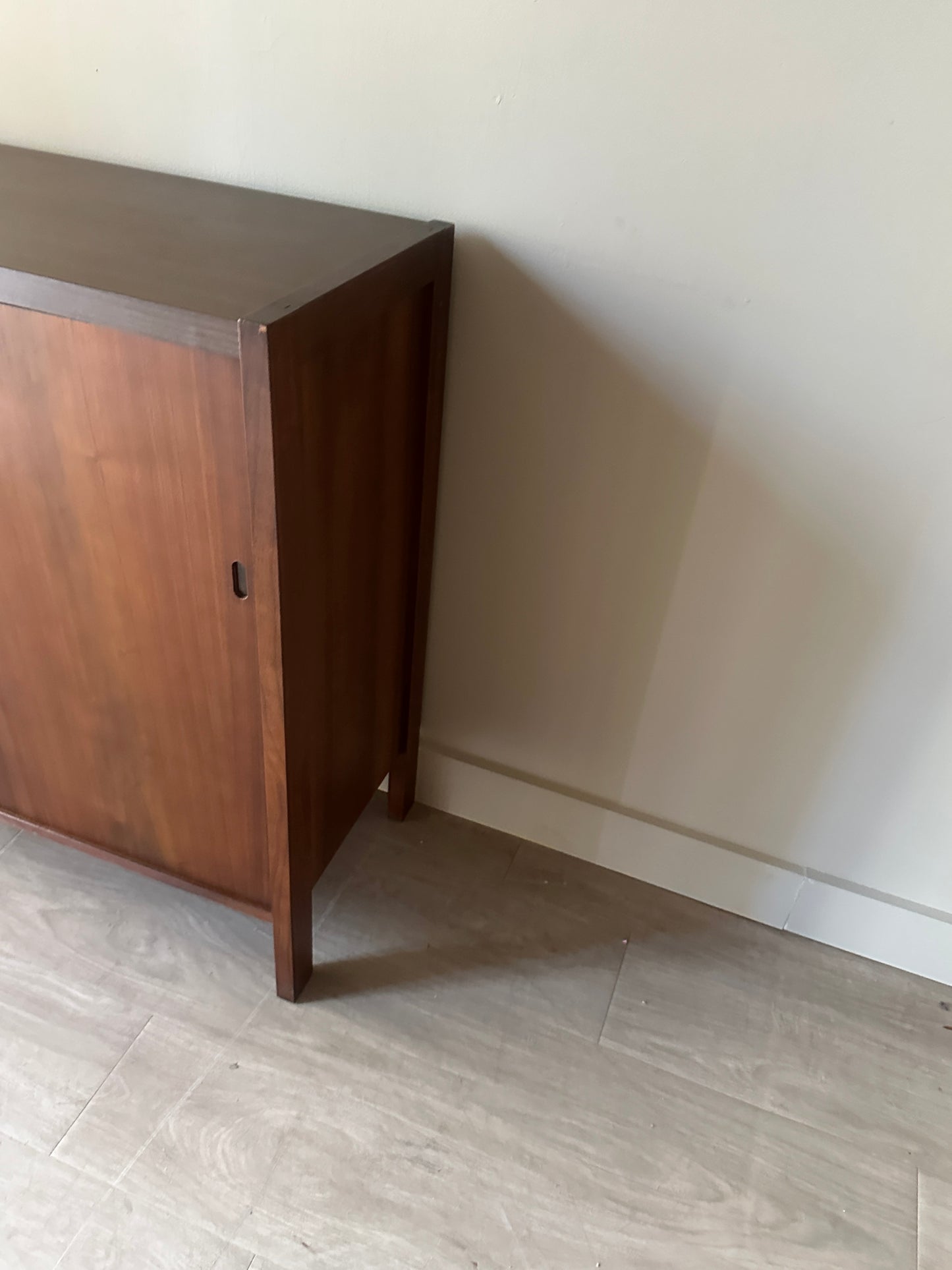 Walnut sliding door cabinet