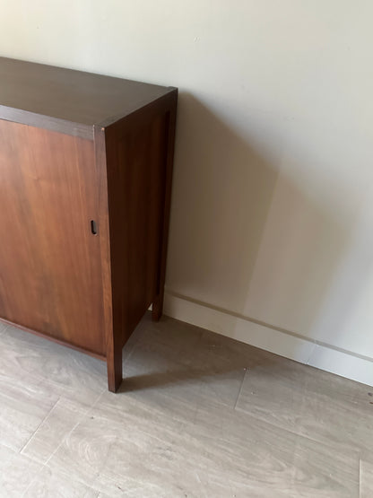 Walnut sliding door cabinet