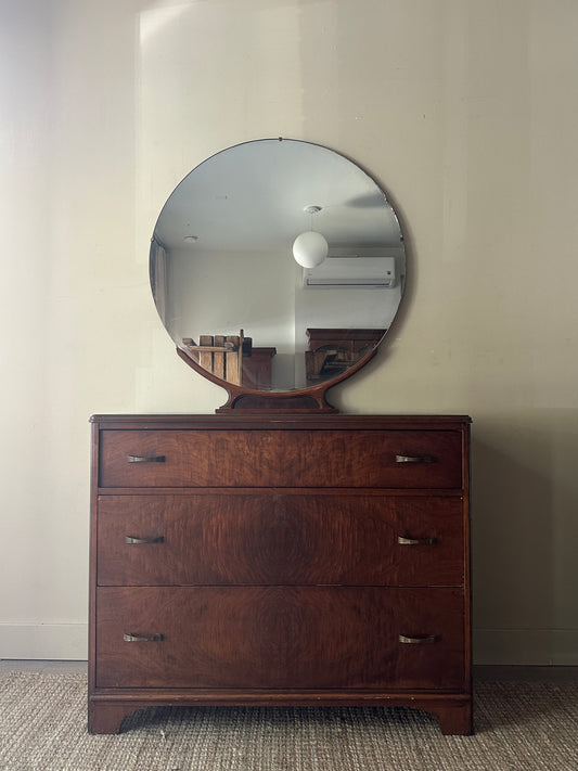 Walnut dresser with mirror
