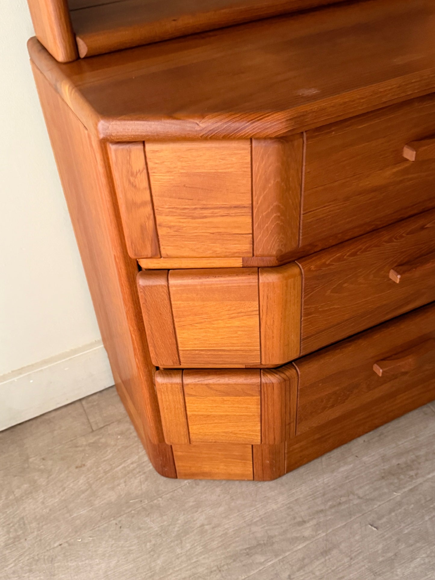 Scandinavian teak 3 drawer dresser with mirror