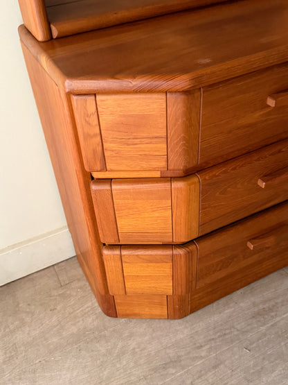Scandinavian teak 3 drawer dresser with mirror