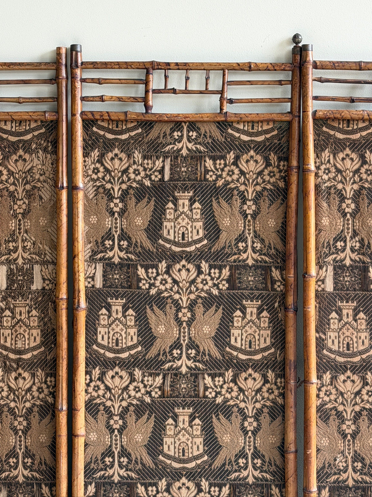 Tiger bamboo tapestry folding screen