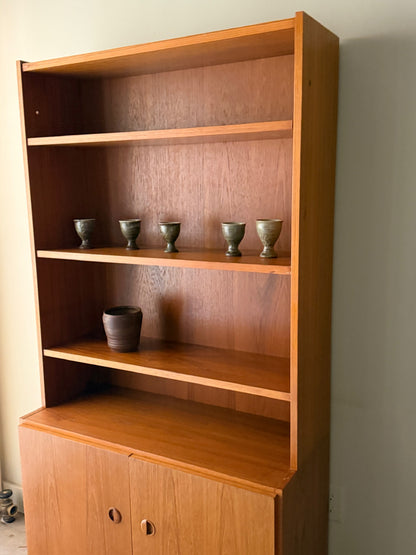 Scandinavian teak two piece hutch