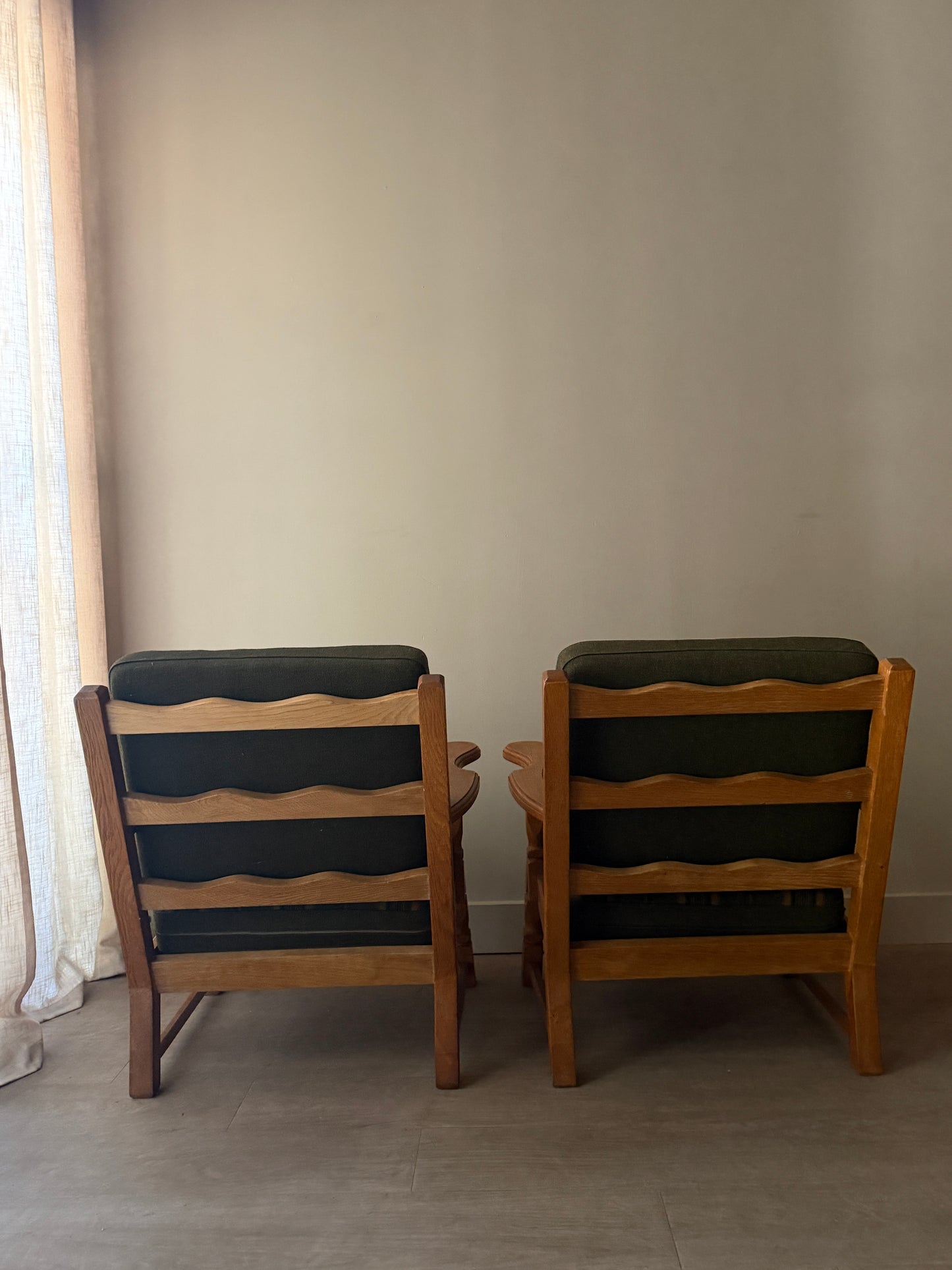 Henning Kjaernulf Danish oak lounge chairs. Sold individually.