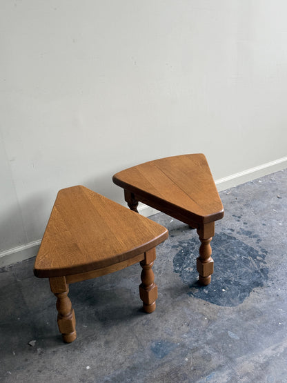 AWA Almelo Dutch oak side tables. Sold individually.