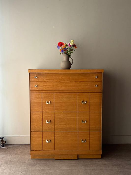 Walnut Dresser with Silver pulls