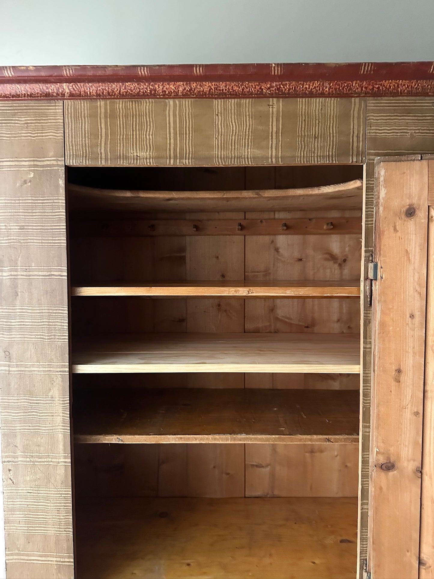 Scandinavian Grain-Painted Pine Armoire