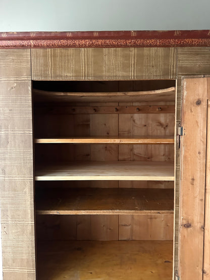 Scandinavian Grain-Painted Pine Armoire