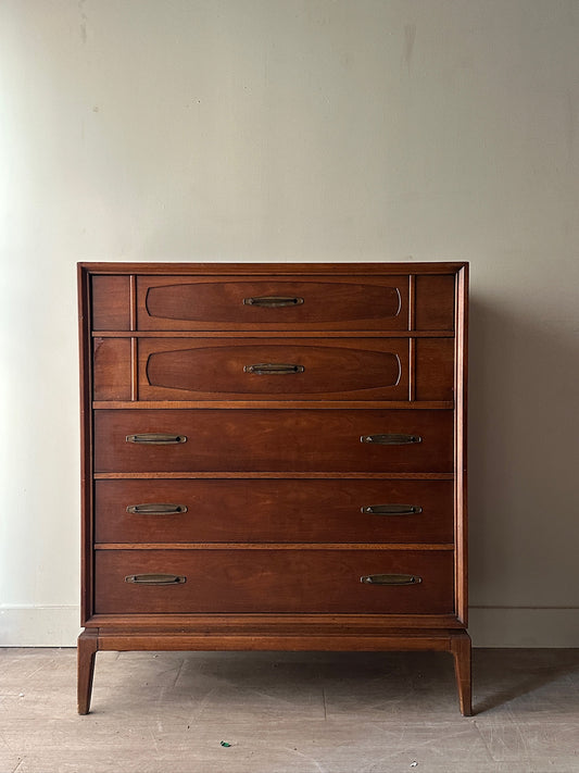 Walnut tallboy dresser