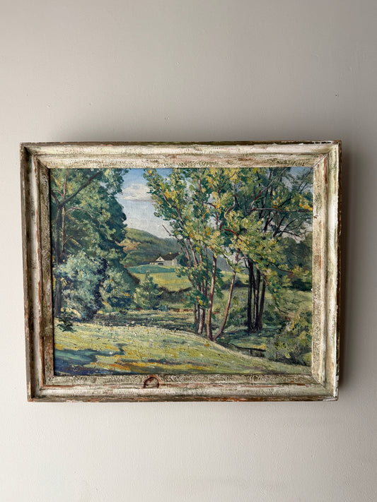 American impressionist landscape. Signed.