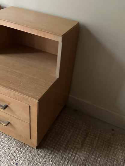 Blonde oak side tables. Sold individually.