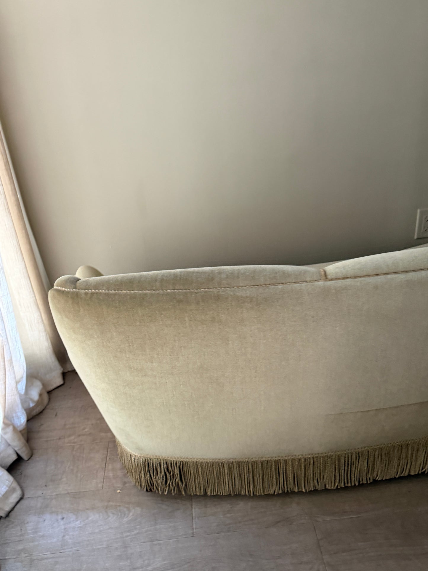 Danish sage velvet sofa