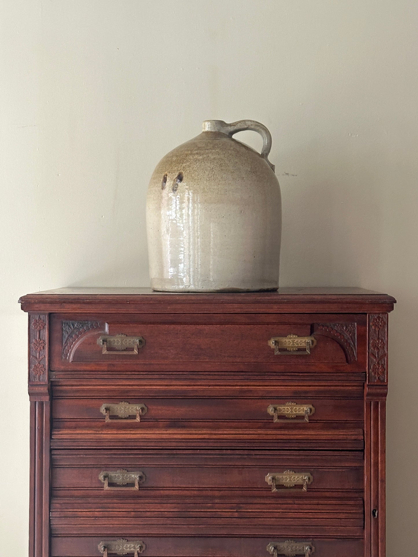 Side lock mixed wood dresser
