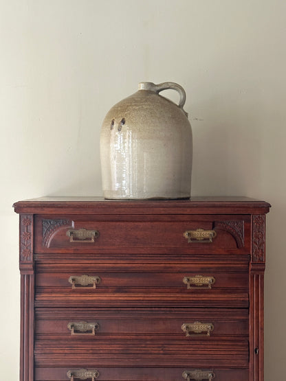 Side lock mixed wood dresser